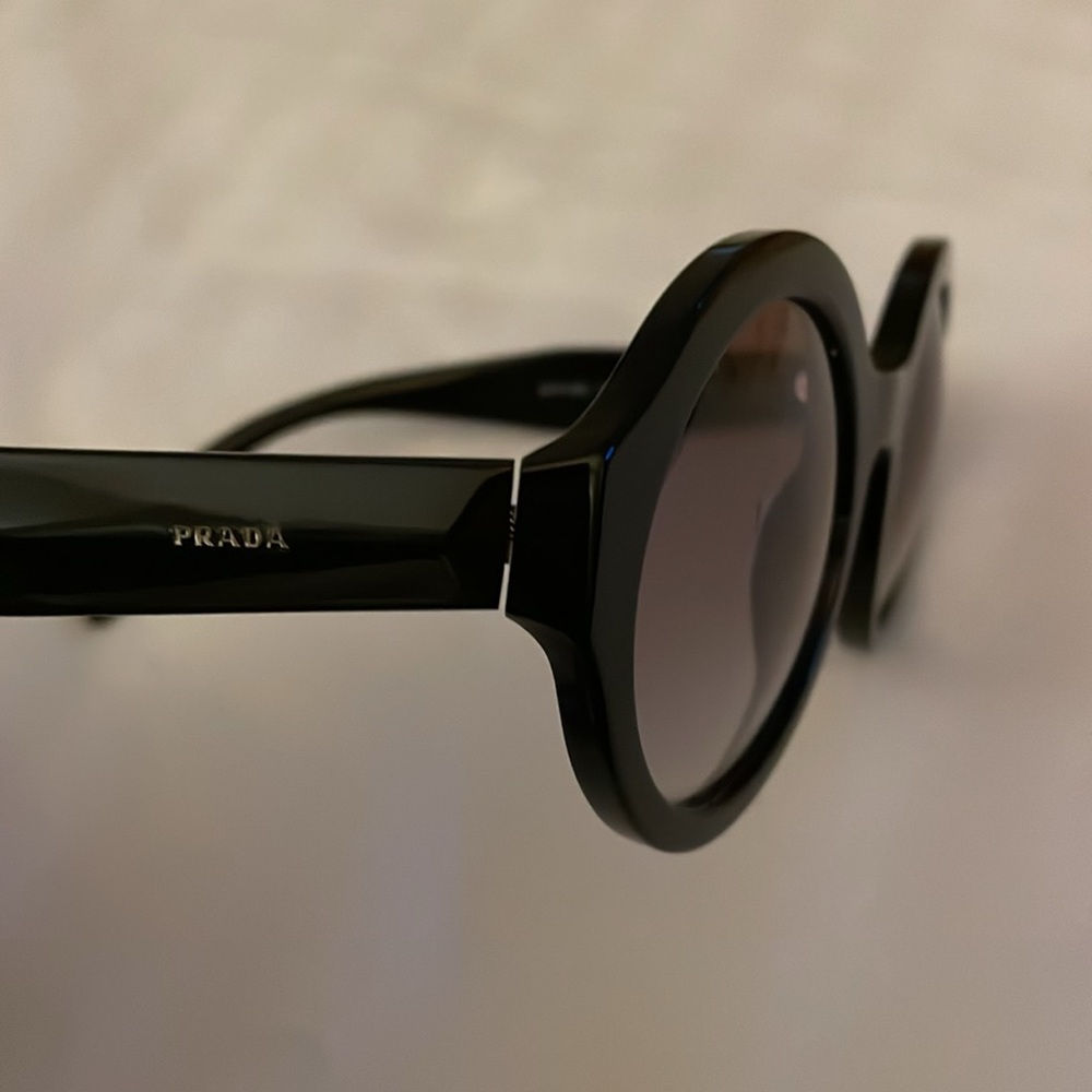 Prada Black Round Sunglasses with Gradient Lenses - Picture 9 of 12